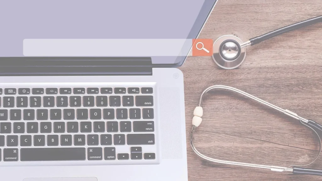 Laptop and stethoscope representing telehealth provider evaluation.